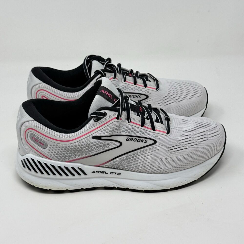 Brooks Ariel GTS 23 Womens 10 D Wide Gray Pink Athletic Running Shoes Sneakers